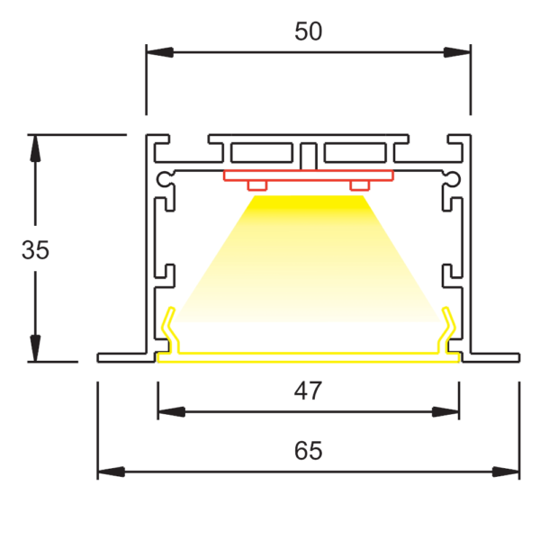 Profil Einbauleuchte H Line L4 | Lichtplanung Stiller