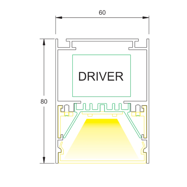 Profil Pendelleuchte H Line L2 opal | Lichtplanung Stiller